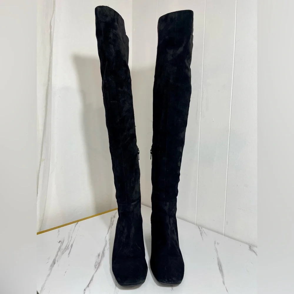 New Kenneth Cole New York Wonens Square Toe Over Knee Black SZ 7.5